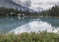 Canoe on the Calm Waters of Emerald Lake Royalty Free Stock Photo