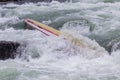 Canoe Jammed River Rapids