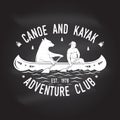 Canoe and Kayak club. Vector illustration.