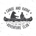 Canoe and Kayak club. Vector illustration.