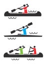 Canoe kayak icons.