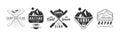 Canoe and Kayaking Sport Club Label and Emblem Vector Set