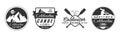 Canoe and Kayaking Sport Club Label and Emblem Vector Set