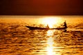 Canoe on lake