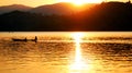 Canoe on lake