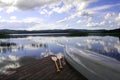 Canoe at a lake Royalty Free Stock Photo