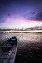Canoe on a Lake at Sunset Royalty Free Stock Photo