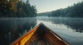 Canoe on Lake With Trees