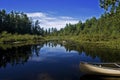 Canoe in a lake wide Royalty Free Stock Photo