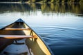 Canoe on a lake wooden boat kayak in water summer canoeing kayaking autumn travelling fresh calm still water rural