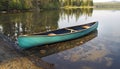 Canoe on a mountain lake in Oregon Royalty Free Stock Photo