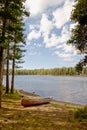 Canoe by Nevada Wrights Lake Royalty Free Stock Photo