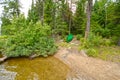 Canoe in a North Woods Campsite Royalty Free Stock Photo