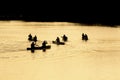 Canoe paddlers in the Charles River, Waltham, MA.