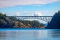 Canoe Pass Bridge Over Deception Pass Waters Royalty Free Stock Photo