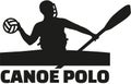 Canoe polo player with word