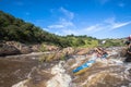 Canoe Race Rapids Action