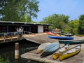Canoe rental shop Royalty Free Stock Photo