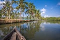 Canoe ride through backwater canals in Munroe Island