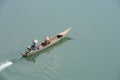 Canoe on river Mekong at Don Khong island Royalty Free Stock Photo