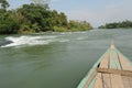 Canoe on river Mekong at four thousand island