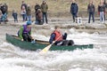 Canoe in River Race - Port Hope, March 31, 2012 Royalty Free Stock Photo