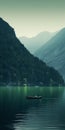 Canoe Sailing In Majestic Green Mountains: A Serene Swiss Style Adventure
