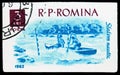 Canoe slalom, Boat Sports - Imperforate serie, circa 1962 Royalty Free Stock Photo