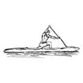 CANOE SLALOM player - vector illustration sketch hand drawn