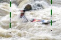 Canoe slalom - water sport Royalty Free Stock Photo