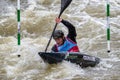 Canoe slalom - water sport Royalty Free Stock Photo