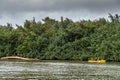 Canoe on South Fork Wailua River near Nawiliwili, Kauai, Hawaii, USA Royalty Free Stock Photo