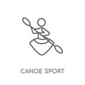 Canoe sport linear icon. Modern outline Canoe sport logo concept