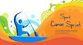 Canoe Sprint Athlete Sport Competition Colorful Banner