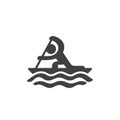 Canoe sprint sport vector icon