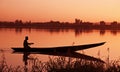 Canoe at sunset Royalty Free Stock Photo