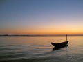 Canoe in sunset Royalty Free Stock Photo