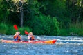 Canoe swift river Royalty Free Stock Photo