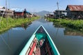 Canoe trip on Inle lake in Nyaungshwe Township of Shan State. Shan Hills in Myanmar Burma Royalty Free Stock Photo