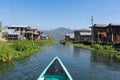 Canoe trip on Inle lake in Nyaungshwe Township of Shan State. Shan Hills in Myanmar Burma Royalty Free Stock Photo