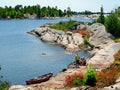 Canoe tripping Georgian Bay Royalty Free Stock Photo