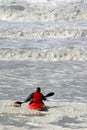 Canoe in wild water