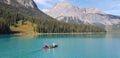 Canoeing on Emerald Lake British Columbia Canada Royalty Free Stock Photo