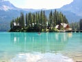 Canoeing at Emerald Lake, Canadian Rockies Royalty Free Stock Photo