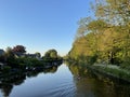 Canoeing in the evening at a canal in Sneek