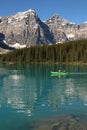 Canoeing on a lake in the Canadian Rockies