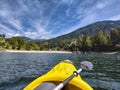 Canoeing on Lake Piazze in Trentino Royalty Free Stock Photo