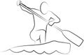 Canoeing icon of a set or kayaking sport emblem