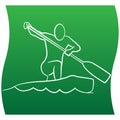 Canoeing icon of a set or kayaking sport emblem