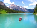 Canoeing On Moraine Lake, Alberta, Canada